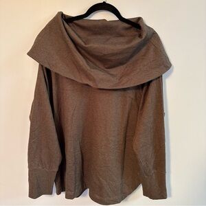 AYRTIGHT Women's RARE Tunic Top Cowl Neck Brown & Black Houndstooth Plaid XL